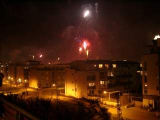Fireworks celebrating  the new year.